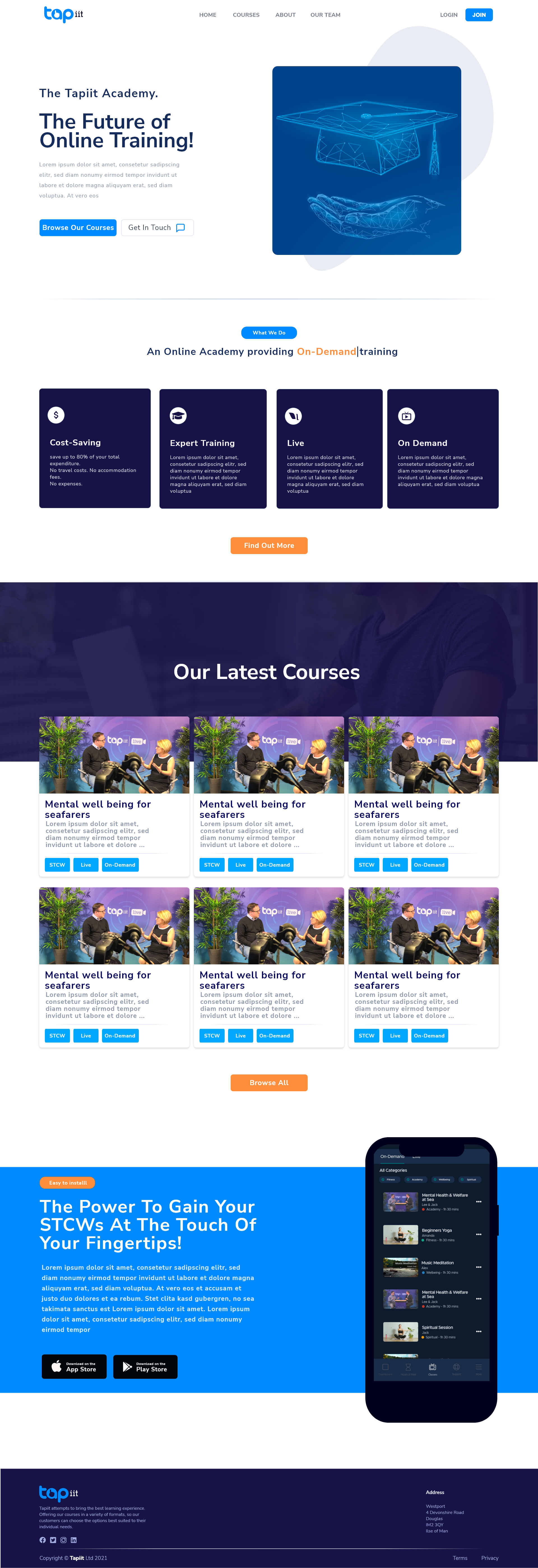 Tapiit Academy Adobe XD website design